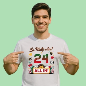 Tricou 24 ani, Cadou Aniversare sarbatorit, - Img 1