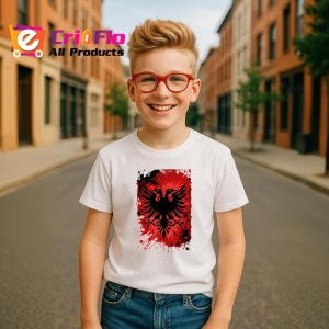 Tricou Albania Steag Splash Art, Copii | Dama | Barbat - Img 8