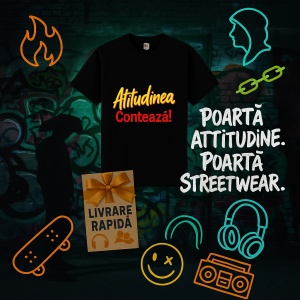 Tricou Atitudinea Conteaza mereu Negru, Copii | Dama | Barbat - Img 9