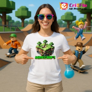 Tricou Minecraft Arc De Lemn Tricou Alb Copii | Dama | Barbat - Img 325