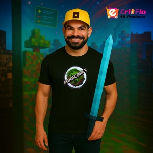 Tricou Minecraft Insula Rotunda Tricou Negru Copii | Dama | Barbat - Img 5