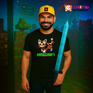Tricou Minecraft Pisica Salbatica Tricou Negru Copii | Dama | Barbat - Img 5