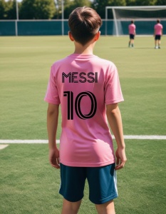 Tricou Personalizat pentru Copii cu Messi la 10 Inter Miami - Cadou Ideal pentru Fanii Fotbalului - Messi 10 Inter Miami Tricou Copii - Img 2