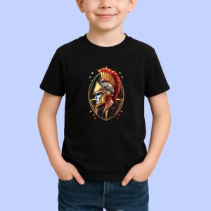 Tricou Razboinic Spartan Abstract, Copii | Dama | Barbat, culoare negru - Img 3