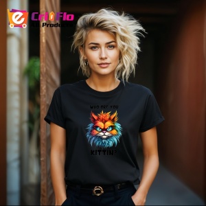 Tricou Who are you kittin mesaj amuzant pisica cu atitudine, Copii | Dama | Barbat , tricou negru - Img 8