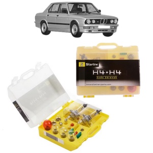 Kit trusa Set becuri H4 compatibila cu BMW 5 (E28) din 1981-1987, bec far, semnalizare , pozitie, iluminare numar, frana, plafoniera, stop frana