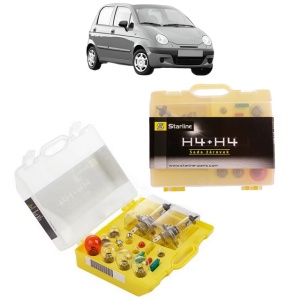 Kit trusa Set becuri H4 compatibila cu CHEVROLET MATIZ (M200, M250) din 2005-2013, bec far, semnalizare , pozitie, iluminare numar, frana, plafoniera, stop frana