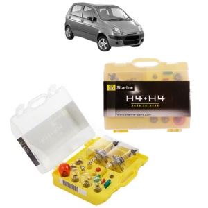 Kit trusa Set becuri H4 compatibila cu DAEWOO MATIZ (M100, M150) din 1998-2003, bec far, semnalizare , pozitie, iluminare numar, frana, plafoniera, stop frana