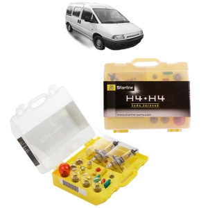 Kit trusa Set becuri H4 compatibila cu FIAT SCUDO Bus (220_) din 1996-2006, bec far, semnalizare , pozitie, iluminare numar, frana, plafoniera, stop frana