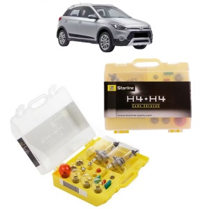 Kit trusa Set becuri H4 compatibila cu HYUNDAI i20 ACTIVE (IB, GB) din 2015-2018, bec far, semnalizare , pozitie, iluminare numar, frana, plafoniera, stop frana