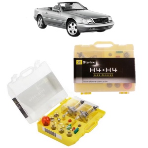 Kit trusa Set becuri H4 compatibila cu MERCEDES-BENZ SL (R129) din 1989-2001, bec far, semnalizare , pozitie, iluminare numar, frana, plafoniera, stop frana