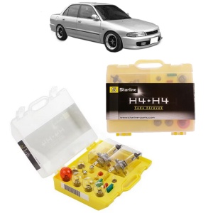 Kit trusa Set becuri H4 compatibila cu MITSUBISHI LANCER V (CB_A, CD_A, CE_A) din 1992-1996, bec far, semnalizare , pozitie, iluminare numar, frana, plafoniera, stop frana