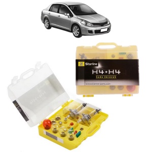 Kit trusa Set becuri H4 compatibila cu NISSAN TIIDA Saloon (SC11) din 2007-2012, bec far, semnalizare , pozitie, iluminare numar, frana, plafoniera, stop frana