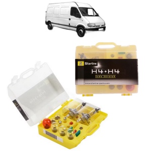 Kit trusa Set becuri H4 compatibila cu RENAULT MASTER II Van (FD) din 1997-2010, bec far, semnalizare , pozitie, iluminare numar, frana, plafoniera, stop frana