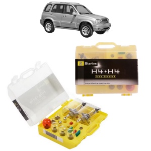 Kit trusa Set becuri H4 compatibila cu SUZUKI GRAND VITARA I (FT, HT) din 1998-2005, bec far, semnalizare , pozitie, iluminare numar, frana, plafoniera, stop frana