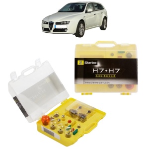 Kit trusa Set becuri H7 compatibila cu ALFA ROMEO 159 Sportwagon (939_) din 2005-2012, bec far, semnalizare , pozitie, iluminare numar, frana, plafoniera, stop frana