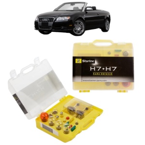 Kit trusa Set becuri H7 compatibila cu AUDI A4 B7 Convertible (8HE) din 2005-2009, bec far, semnalizare , pozitie, iluminare numar, frana, plafoniera, stop frana