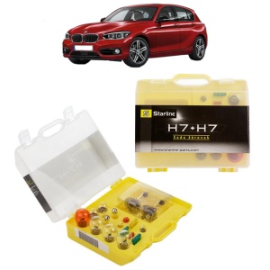 Kit trusa Set becuri H7 compatibila cu BMW 1 (F21) din 2011-2019, bec far, semnalizare , pozitie, iluminare numar, frana, plafoniera, stop frana
