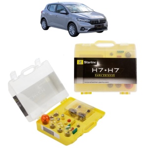 Kit trusa Set becuri H7 compatibila cu DACIA SANDERO III din 2021-2022, bec far, semnalizare , pozitie, iluminare numar, frana, plafoniera, stop frana