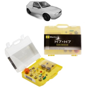 Kit trusa Set becuri H7 compatibila cu FORD FIESTA Hatchback Van (JV_) din 1998-2003, bec far, semnalizare , pozitie, iluminare numar, frana, plafoniera, stop frana