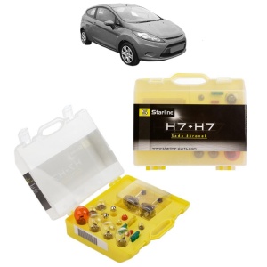 Kit trusa Set becuri H7 compatibila cu FORD FIESTA VI (CB1, CCN) din 2008-2018, bec far, semnalizare , pozitie, iluminare numar, frana, plafoniera, stop frana