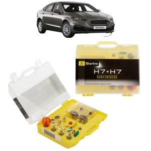 Kit trusa Set becuri H7 compatibila cu FORD MONDEO V Saloon (CD) din 2012-2019, bec far, semnalizare , pozitie, iluminare numar, frana, plafoniera, stop frana - Img 1