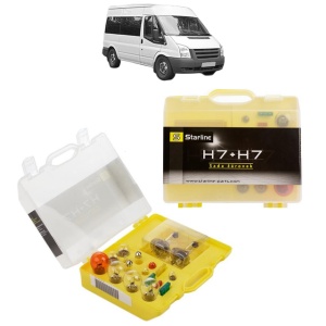 Kit trusa Set becuri H7 compatibila cu FORD TRANSIT Bus (FD_ _, FB_ _, FS_ _, FZ_ _, FC_ _) din 2000-2014, bec far, semnalizare , pozitie, iluminare numar, frana, plafoniera, stop frana