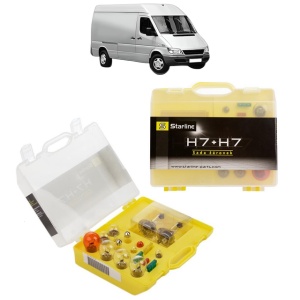 Kit trusa Set becuri H7 compatibila cu MERCEDES-BENZ SPRINTER 3-t Van (B903) din 1995-2006, bec far, semnalizare , pozitie, iluminare numar, frana, plafoniera, stop frana