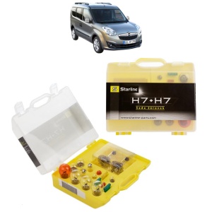 Kit trusa Set becuri H7 compatibila cu OPEL COMBO Tour (X12) din 2012-2016, bec far, semnalizare , pozitie, iluminare numar, frana, plafoniera, stop frana