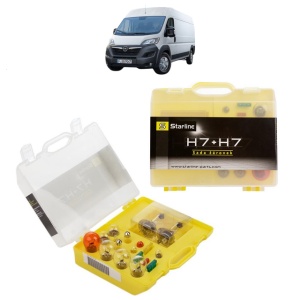 Kit trusa Set becuri H7 compatibila cu OPEL MOVANO C Van (U9) din 2021-2023, bec far, semnalizare , pozitie, iluminare numar, frana, plafoniera, stop frana
