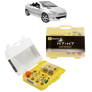 Kit trusa Set becuri H7 compatibila cu PEUGEOT 206 CC (2D) din 2000-2007, bec far, semnalizare , pozitie, iluminare numar, frana, plafoniera, stop frana