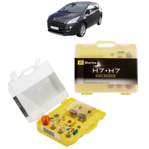 Kit trusa Set becuri H7 compatibila cu PEUGEOT 3008 I MPV (0U_) din 2009-2016, bec far, semnalizare , pozitie, iluminare numar, frana, plafoniera, stop frana