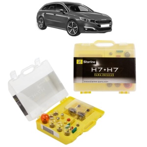 Kit trusa Set becuri H7 compatibila cu PEUGEOT 508 SW I (8E_) din 2010-2018, bec far, semnalizare , pozitie, iluminare numar, frana, plafoniera, stop frana