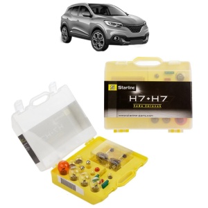 Kit trusa Set becuri H7 compatibila cu RENAULT KADJAR (HA_, HL_) din 2015-2021, bec far, semnalizare , pozitie, iluminare numar, frana, plafoniera, stop frana
