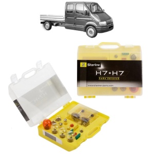 Kit trusa Set becuri H7 compatibila cu RENAULT MASTER II Platform/Chassis (ED/HD/UD) din 1997-2011, bec far, semnalizare , pozitie, iluminare numar, frana, plafoniera, stop frana - Img 1