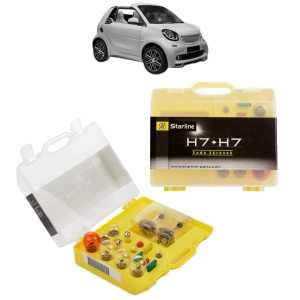 Kit trusa Set becuri H7 compatibila cu SMART FORTWO Convertible (453) din 2015-2017, bec far, semnalizare , pozitie, iluminare numar, frana, plafoniera, stop frana