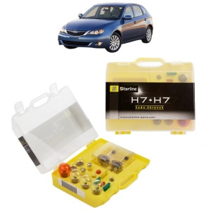 Kit trusa Set becuri H7 compatibila cu SUBARU IMPREZA Hatchback (GR, GH, G3) din 2007-2013, bec far, semnalizare , pozitie, iluminare numar, frana, plafoniera, stop frana - Img 1
