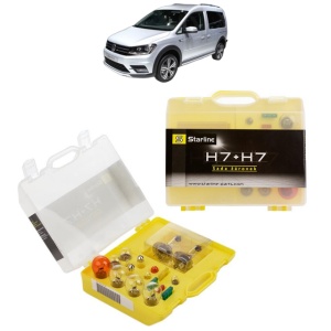 Kit trusa Set becuri H7 compatibila cu Volkswagen CADDY ALLTRACK IV MPV (SAB) din 2015-2020, bec far, semnalizare , pozitie, iluminare numar, frana, plafoniera, stop frana