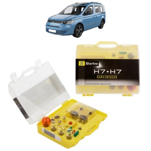Kit trusa Set becuri H7 compatibila cu Volkswagen CADDY IV Box Body/MPV (SAA, SAH) din 2015-2020, bec far, semnalizare , pozitie, iluminare numar, frana, plafoniera, stop frana