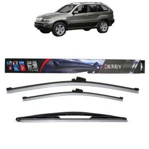 Set 3 stergatoare BMW X5 (E53) din 2000-2006, Derby, din cauciuc siliconat rezistent
