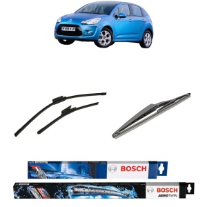 Set 3 stergatoare CITROEN C3 II Hatchback Van (SC_) din 2010-2016, Bosch Aerotwin, din cauciuc siliconat rezistent