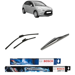 Set 3 stergatoare CITROEN C3 II (SC_) din 2009-2016, Bosch Aerotwin, din cauciuc siliconat rezistent