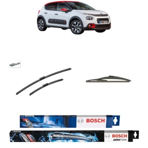 Set 3 stergatoare CITROEN C3 III Van (SX_, SY_) din 2016-2019, Bosch Aerotwin, din cauciuc siliconat rezistent