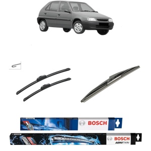 Set 3 stergatoare CITROEN SAXO (S0, S1) din 1996-2004, Bosch Aerotwin Retrofit, din cauciuc siliconat rezistent