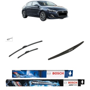 Set 3 stergatoare HYUNDAI i30 FASTBACK (PDE, PDEN) din 2017-2022, Bosch Aerotwin Retrofit, din cauciuc siliconat rezistent