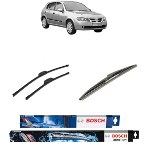 Set 3 stergatoare NISSAN ALMERA II Hatchback (N16) din 2000-2006, Bosch Aerotwin Retrofit, din cauciuc siliconat rezistent