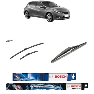 Set 3 stergatoare NISSAN PULSAR Hatchback (C13) din 2012-2015, Bosch Aerotwin, din cauciuc siliconat rezistent
