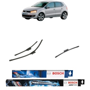Set 3 stergatoare VOLKSWAGEN POLO V Hatchback Van (6R1, 6C1) din 2009-2017, Bosch Aerotwin, din cauciuc siliconat rezistent