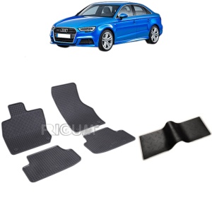 Set 5 covorase auto AUDI A3 8Y din 04.2020 - 2026, cu covoras tunel median, Caroserie SEDAN