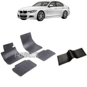 Set 5 covorase auto BMW SERIA 3 F30 din 01.2012 - 02.2019, cu covoras tunel median, Caroserie SEDAN